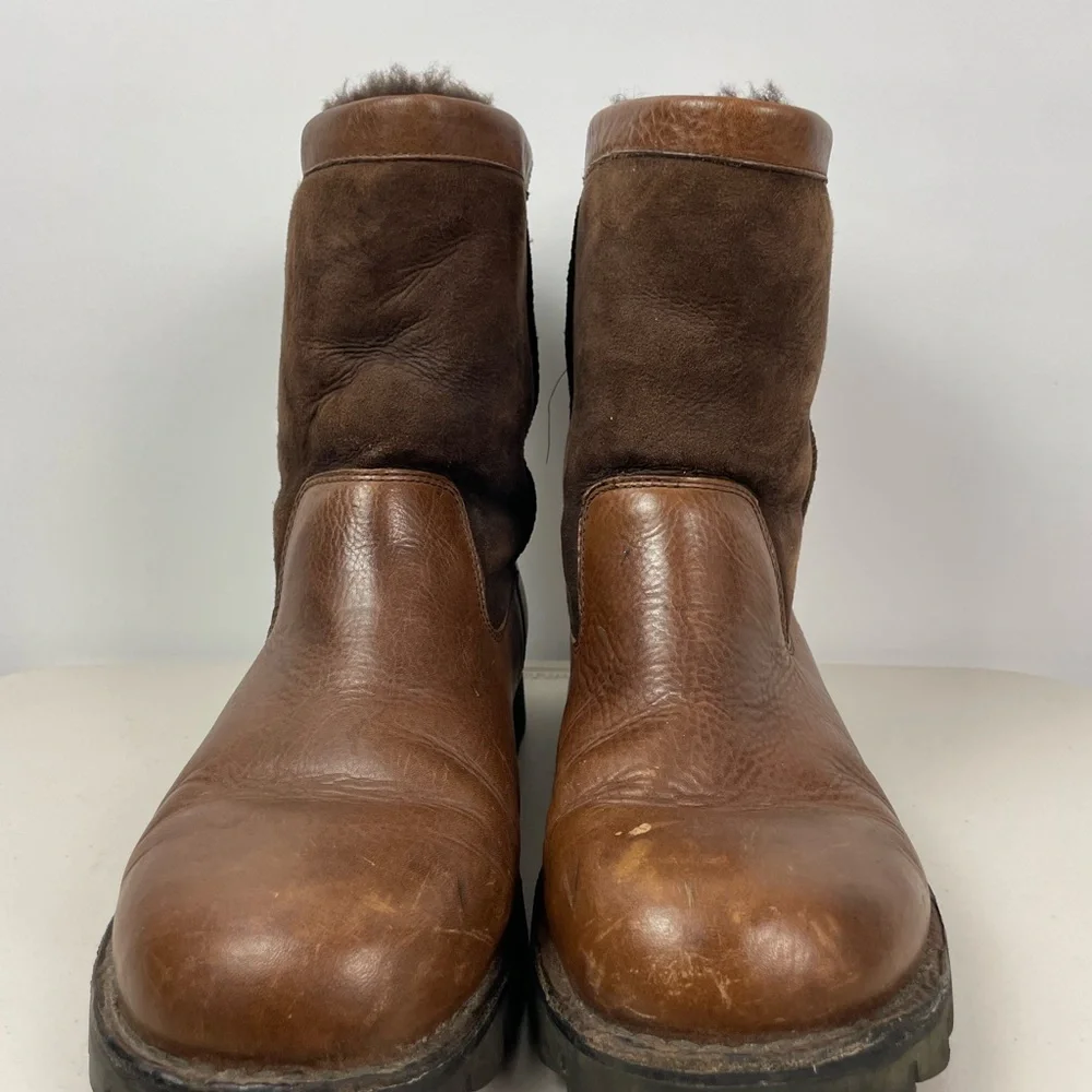 UGG Australia Beacon‎ Sheepskin Lined Men's Chestnut Brown Leather Boots